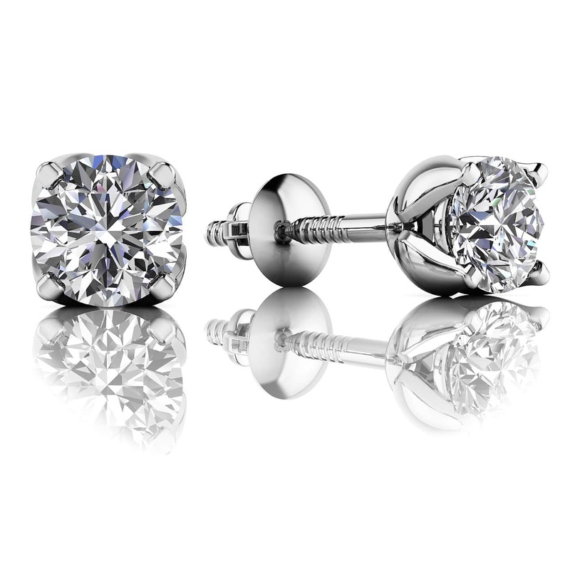 Stunning Tulip Diamond Stud Earrings with 0.25 ct.(finished) 3.2mm