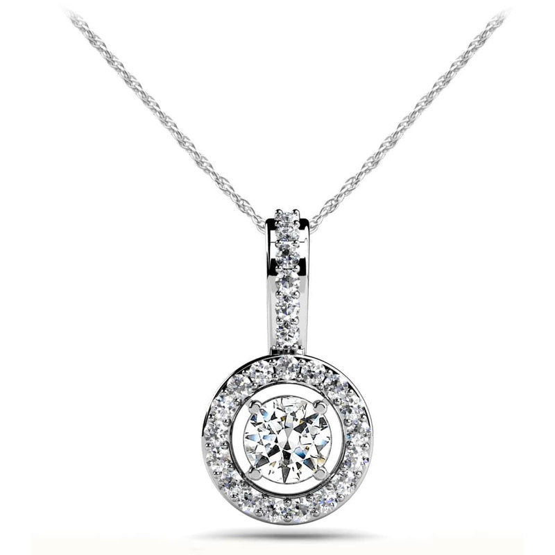 Stylish Diamond Circle Lab-Grown Diamond Pendant with 0.43 ct.(finished) 1.1mm, 4mm