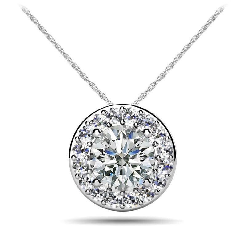 Surrounded With Love Lab-Grown Diamond Pendant with 0.61 ct. (0.50 ct. center diamond)