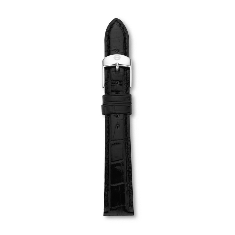 16mm Black Alligator Strap