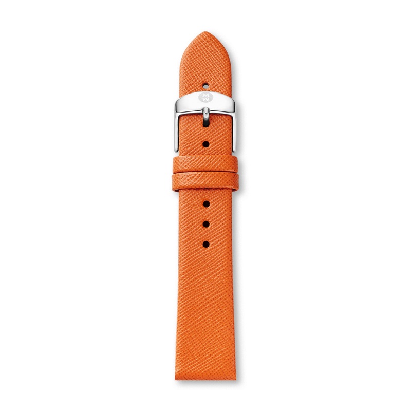 16MM Burnt Orange Thin Saffiano Leather Strap