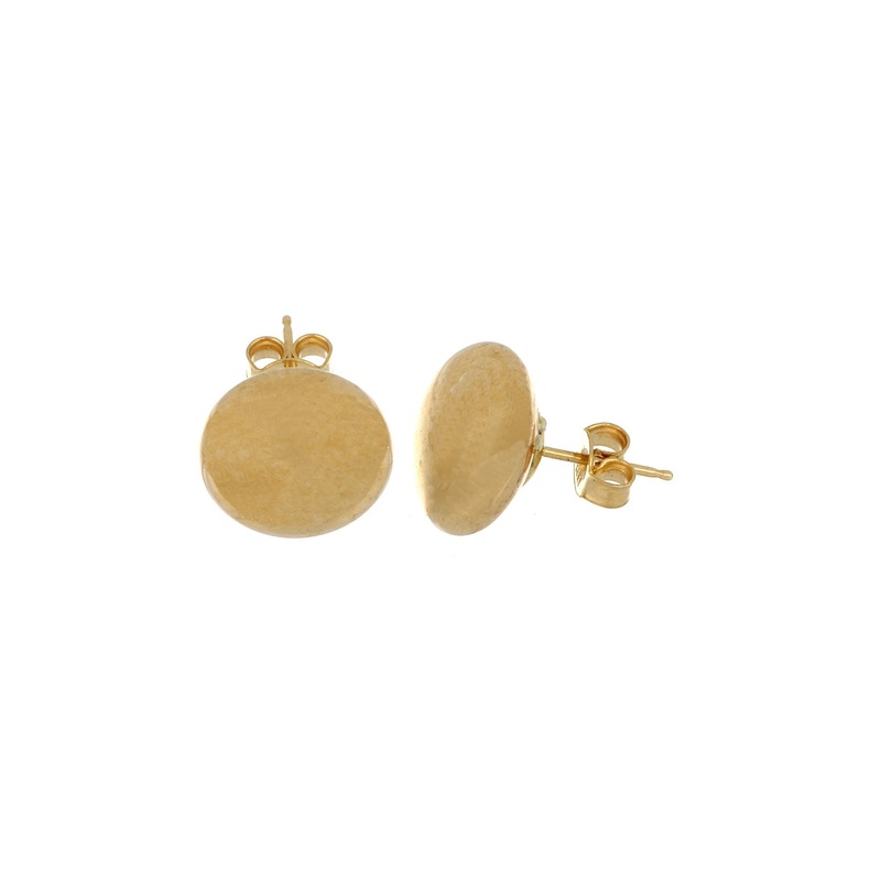 14K Yellow Gold Round Stud Earrings