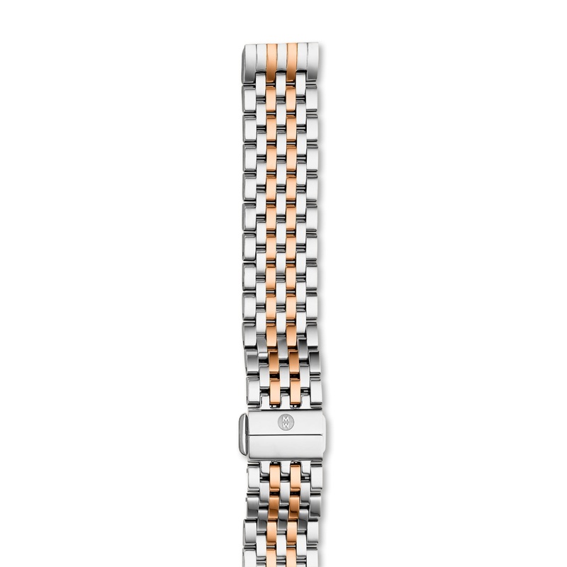 16mm Deco II 7-Link Mid-Size Two Tone Steel and Rose Gold Bracelet