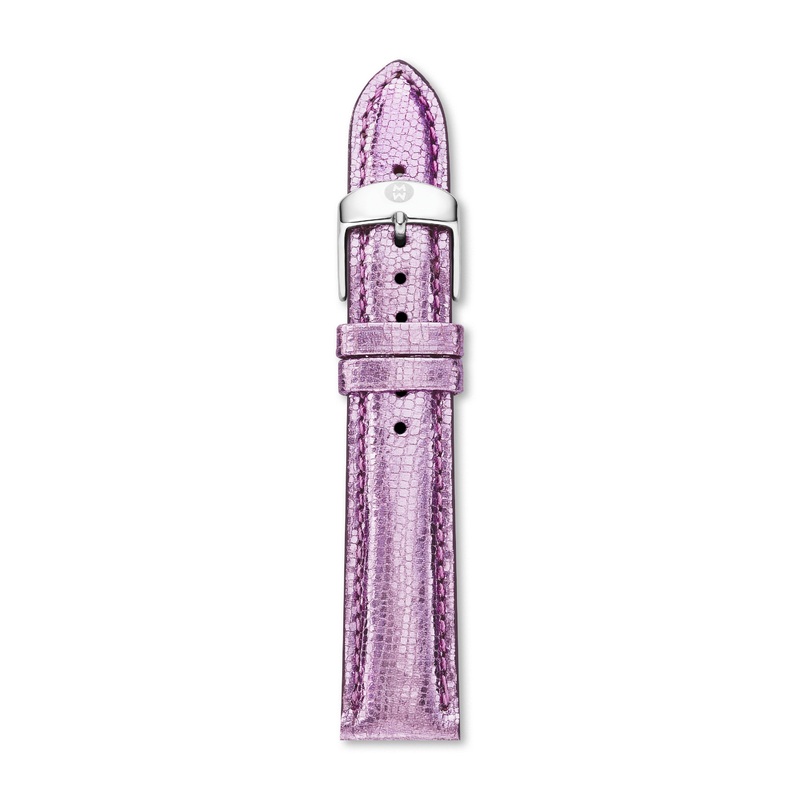 18mm Light Purple Leather Strap