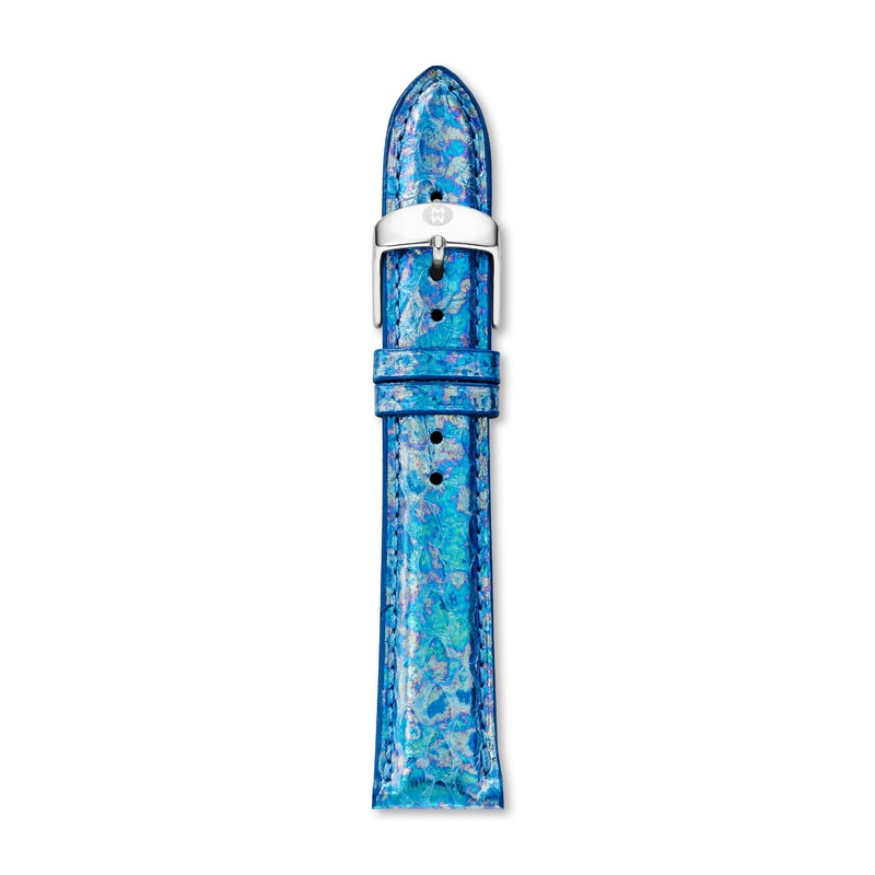 18mm Snakeskin Mirage Blue Strap