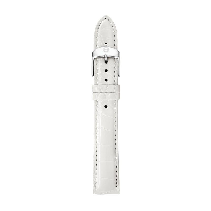 18mm White Alligator Strap