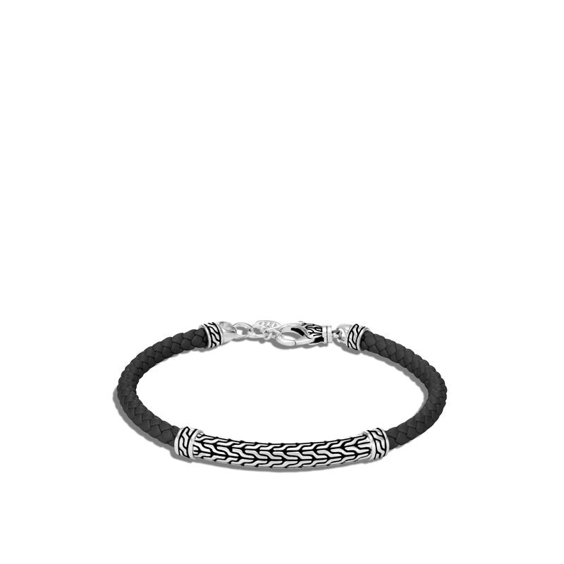 Classic Chain Station Bracelet with Leather