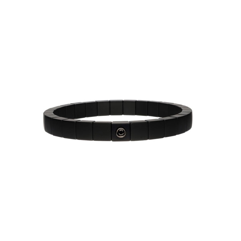 18K White Gold Black Ceramic and Black Diamond Bracelet