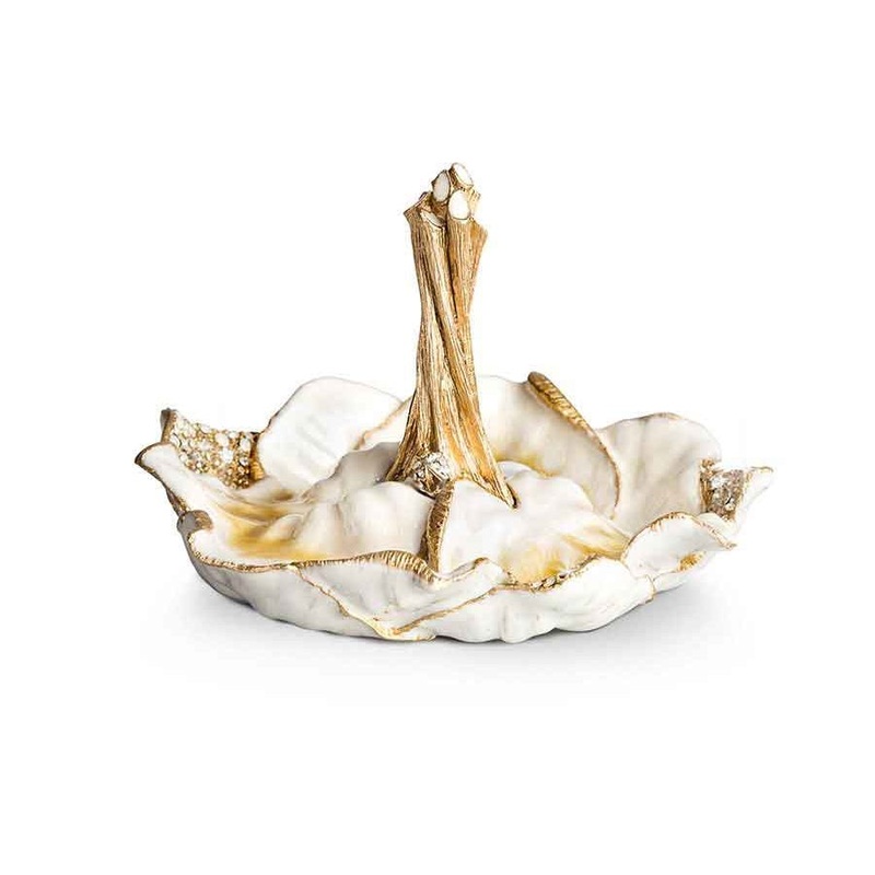 Crystal Scarlett Leaf Ring Dish