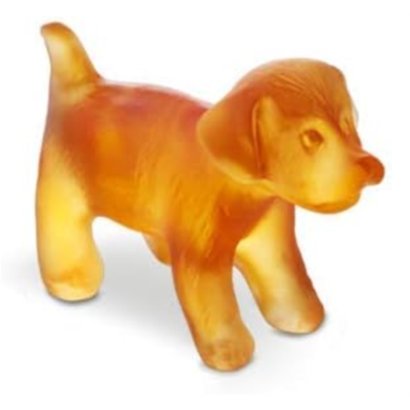 Daum Crystal Amber Standing Mini-Puppy Height 4CM