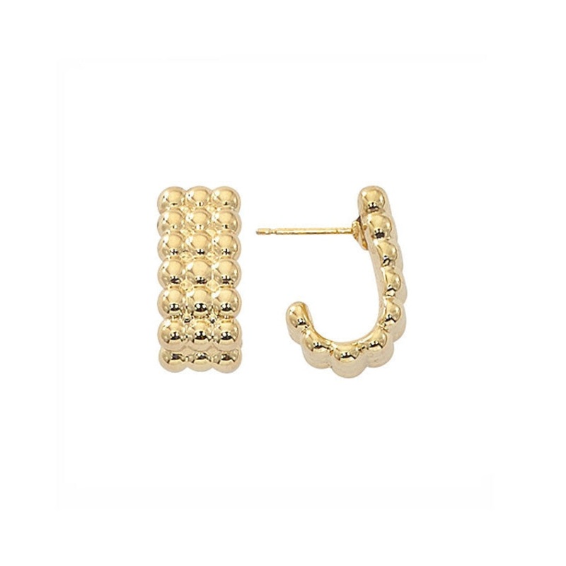 LaViano Fashion 14K Yellow Gold J Hoop Earrings