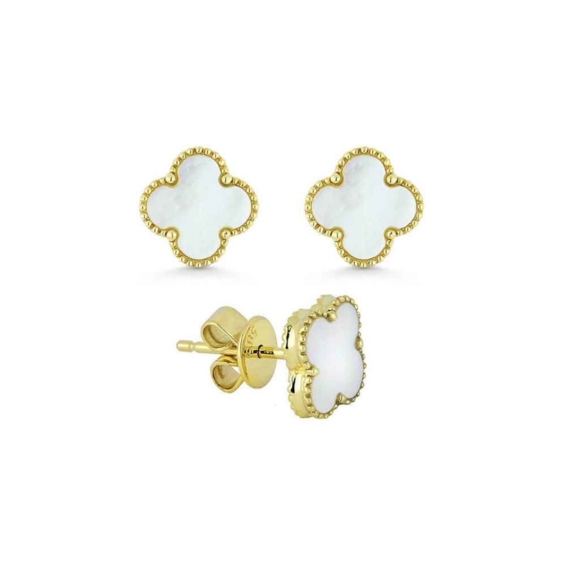 LaViano Fashion 14K Yellow Gold Mother Of Pearl Earrings
