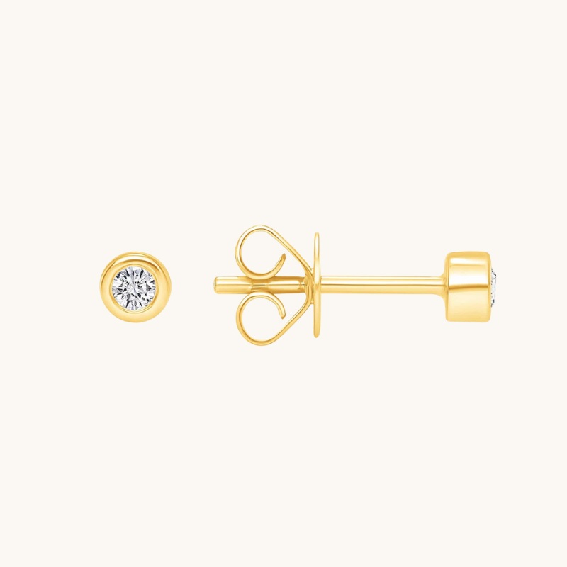 Diamond Bezel Stud Earrings