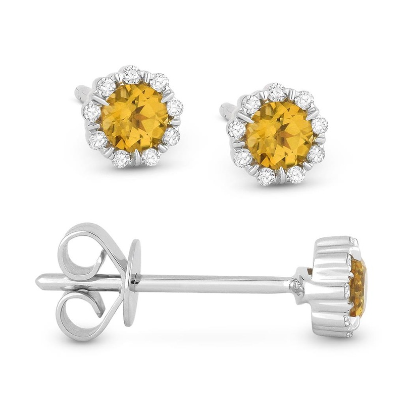 LaViano Fashion 14K White Gold Citrine Earrings