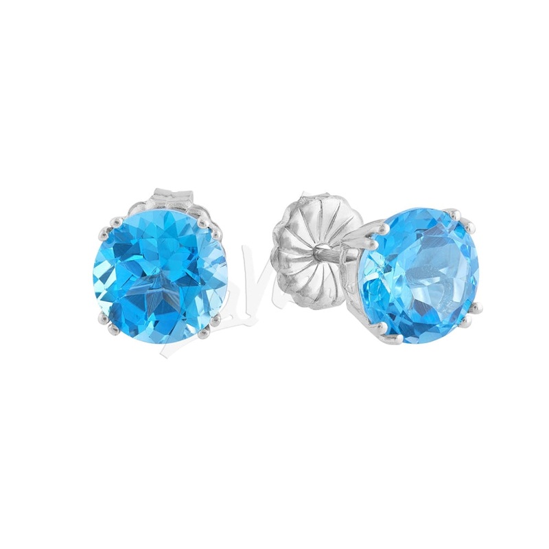 LaViano Fashion 14K White Gold London Blue Topaz Earrings