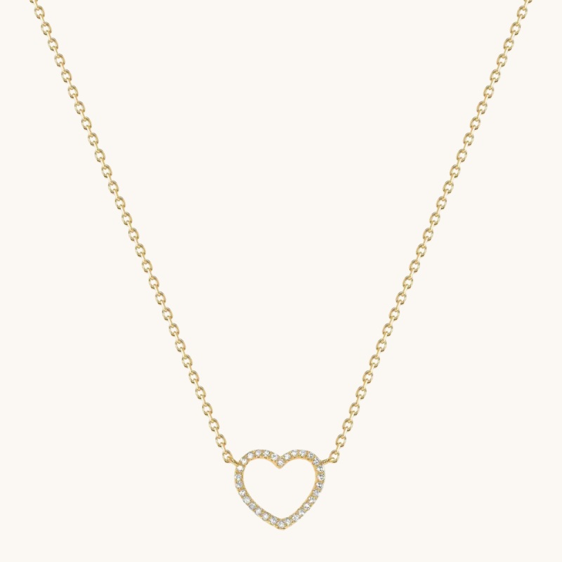 Small Open-Heart Diamond Necklace