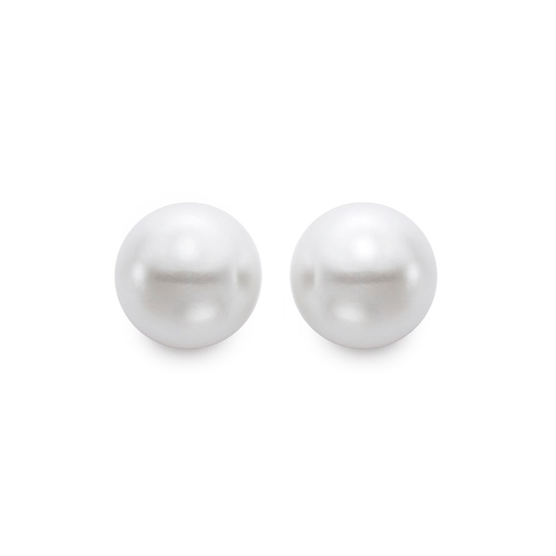 9MM Button Freshwater Pearl Stud Earrings