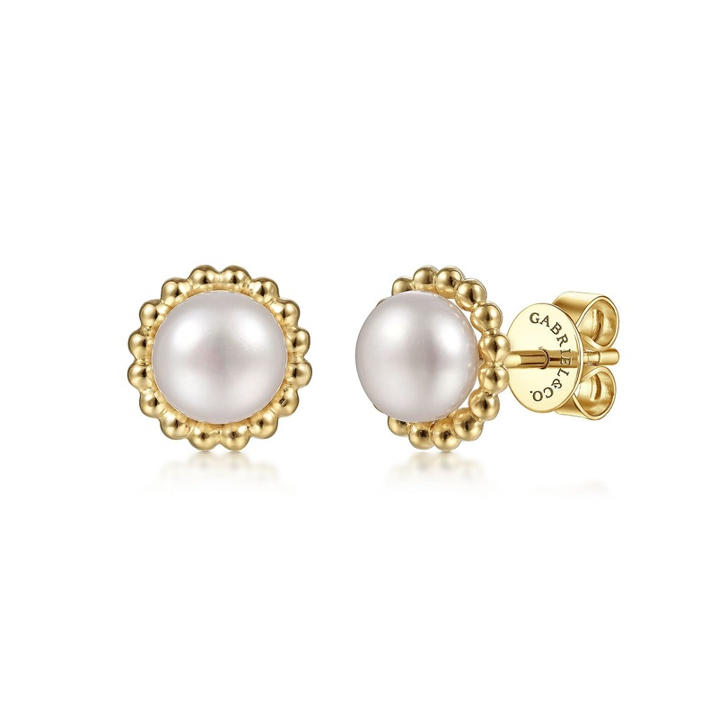 Gabriel & Co. Bujukan Pearl Stud Earrings