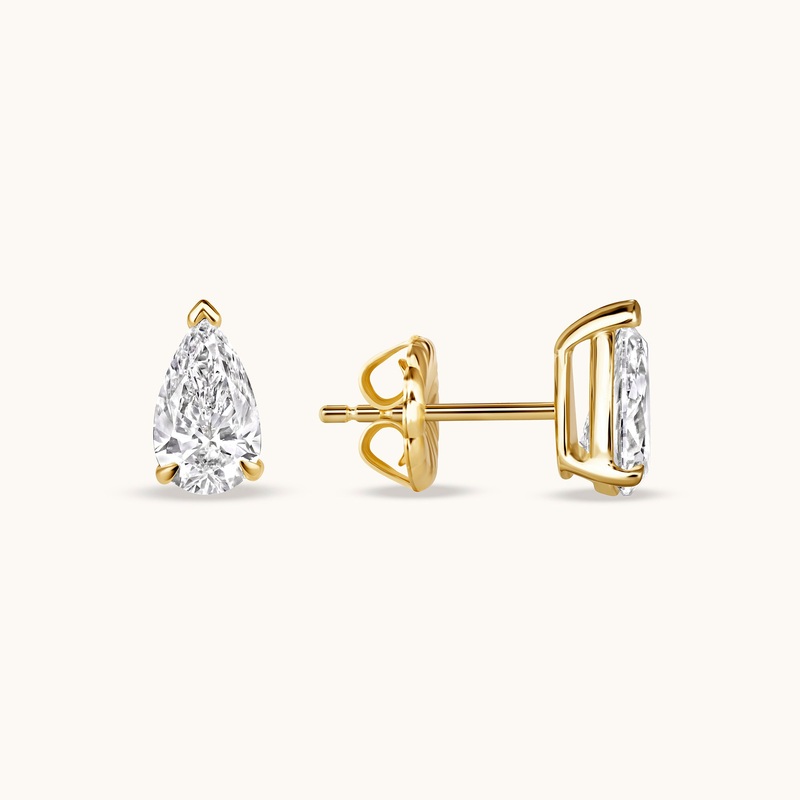 Pear Lab Diamond Stud Earrings
