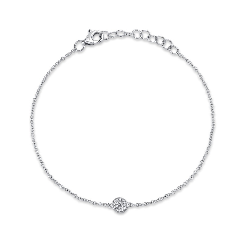 Shy Creation 14K Diamond Pave Circle Bracelet