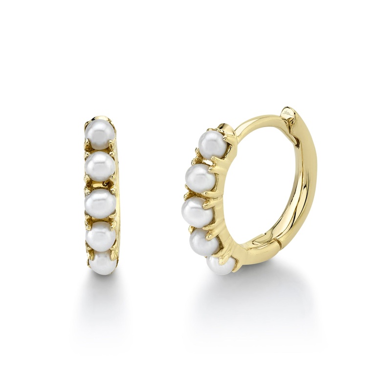 Shy Creation Cultured Pearl Huggie Earrings