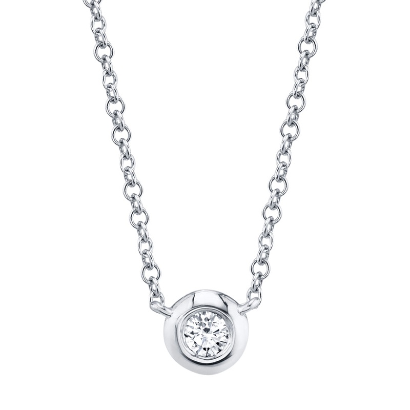 Shy Creation Diamond Bezel Solitaire Necklace