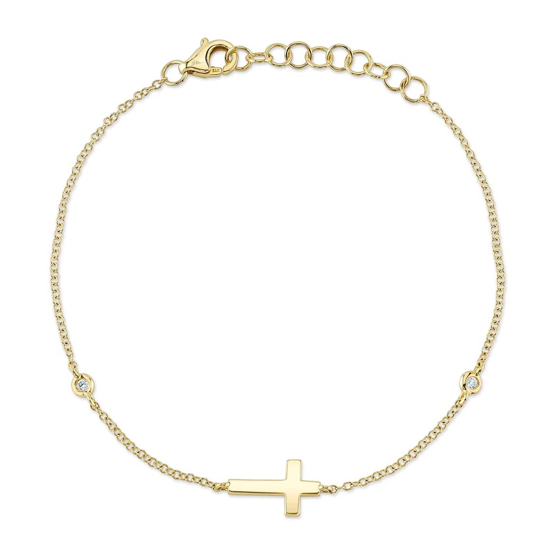Shy Creation Diamond Cross Bracelet