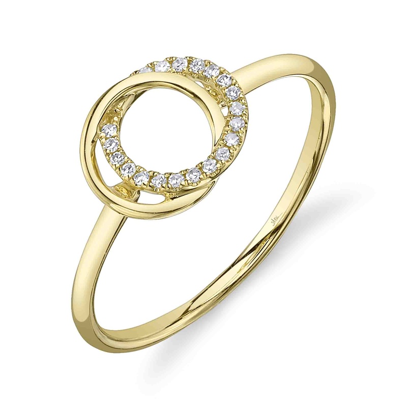 Shy Creation Diamond Love Knot Circle Ring