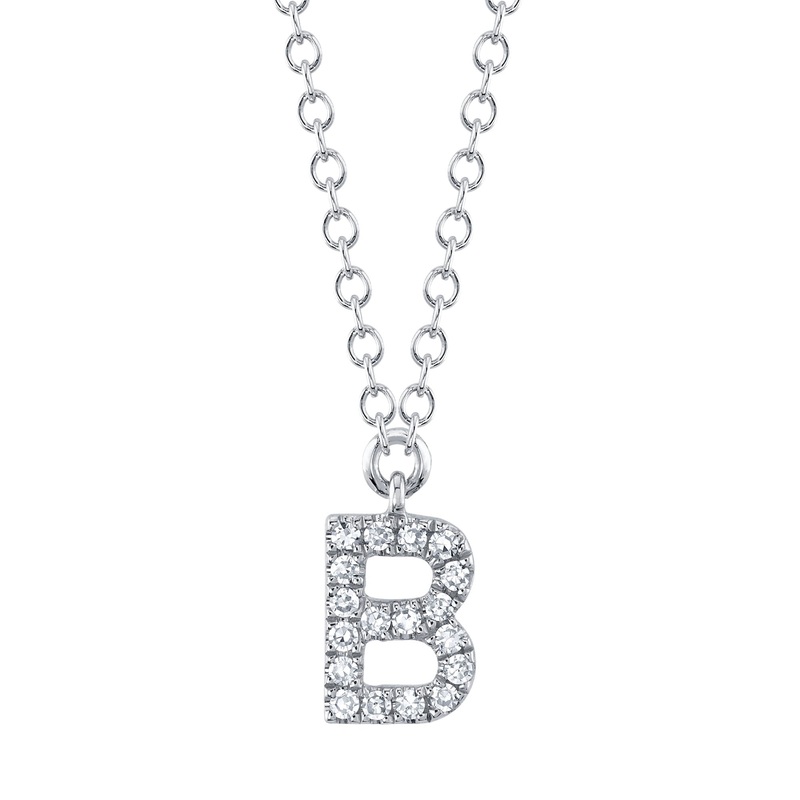 Shy Creation Diamond Necklace - Initial B