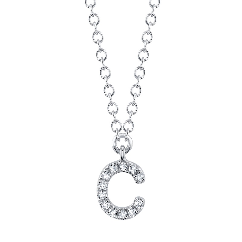 Shy Creation Diamond Necklace - Initial C