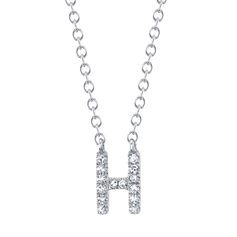 Shy Creation Diamond Necklace - Initial H