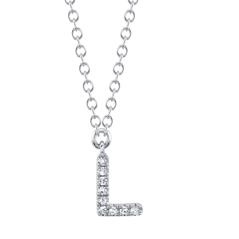 Shy Creation Diamond Necklace - Initial L