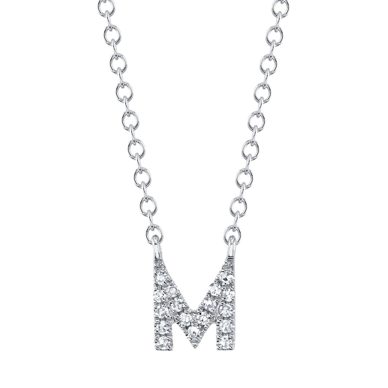 Shy Creation Diamond Necklace - Initial M