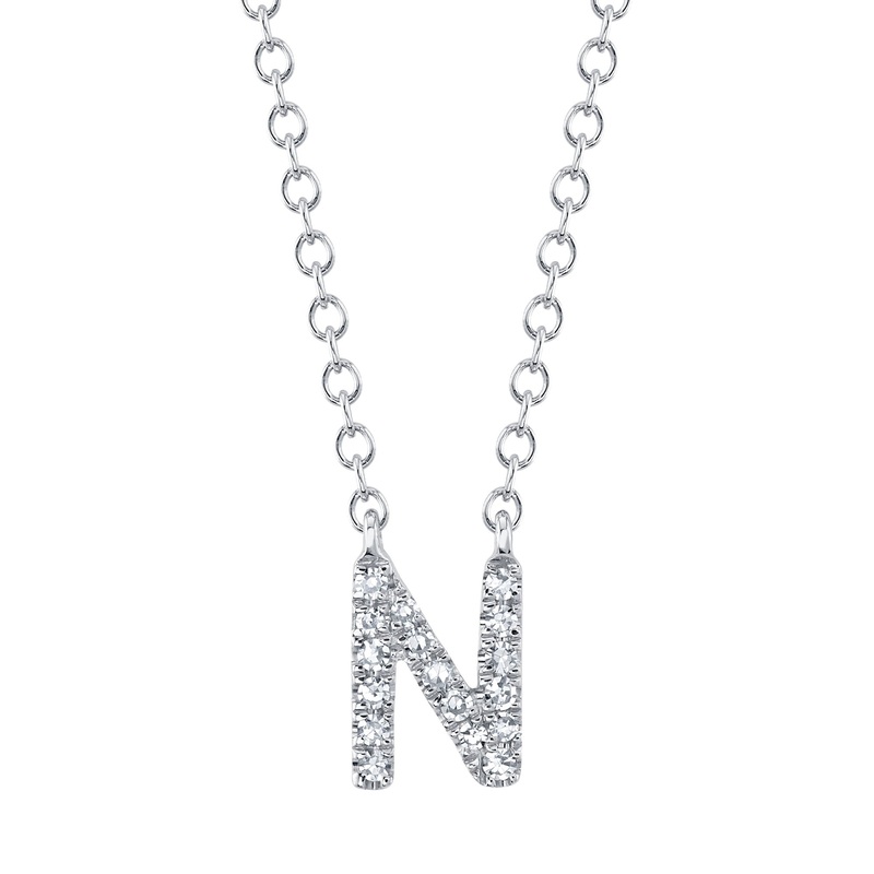 Shy Creation Diamond Necklace - Initial N