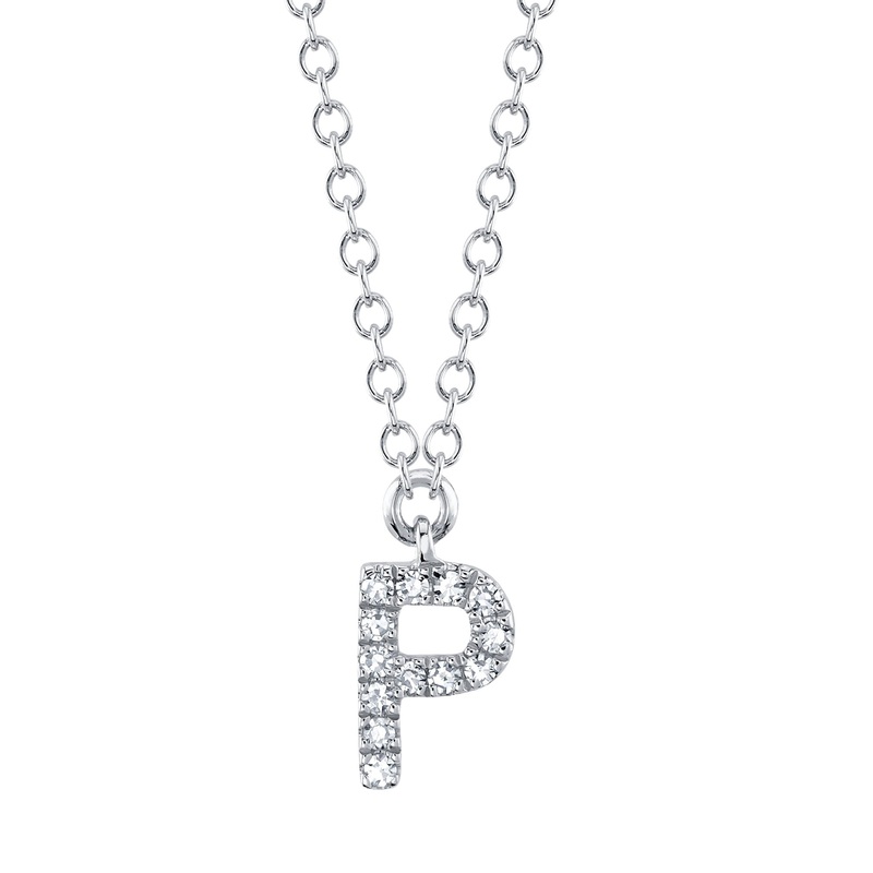 Shy Creation Diamond Necklace - Initial P