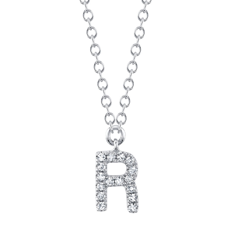 Shy Creation Diamond Necklace - Initial R