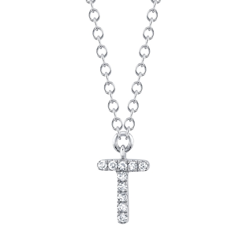 Shy Creation Diamond Necklace - Initial T