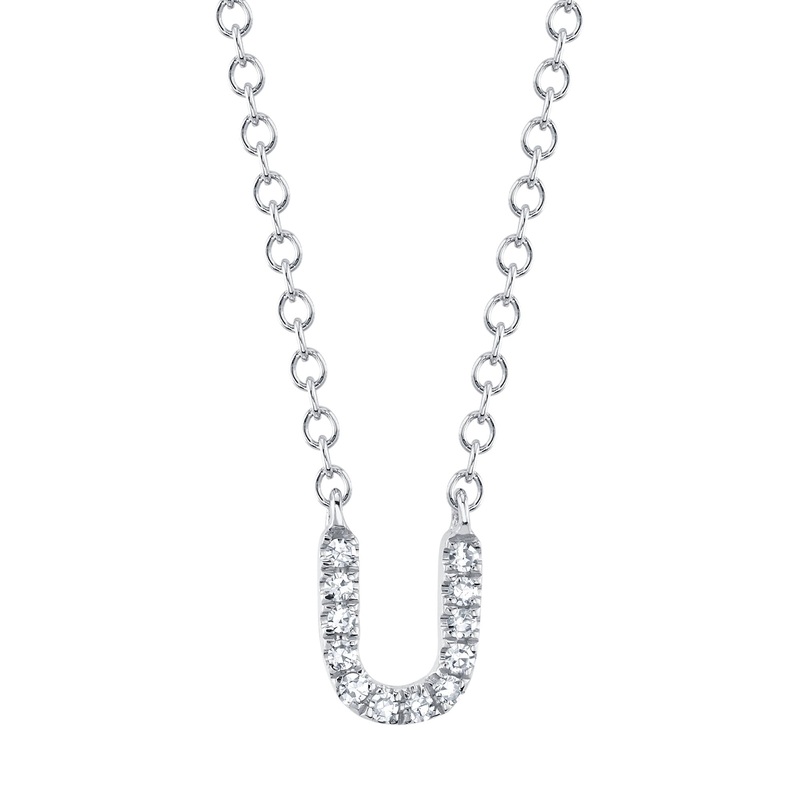 Shy Creation Diamond Necklace - Initial U