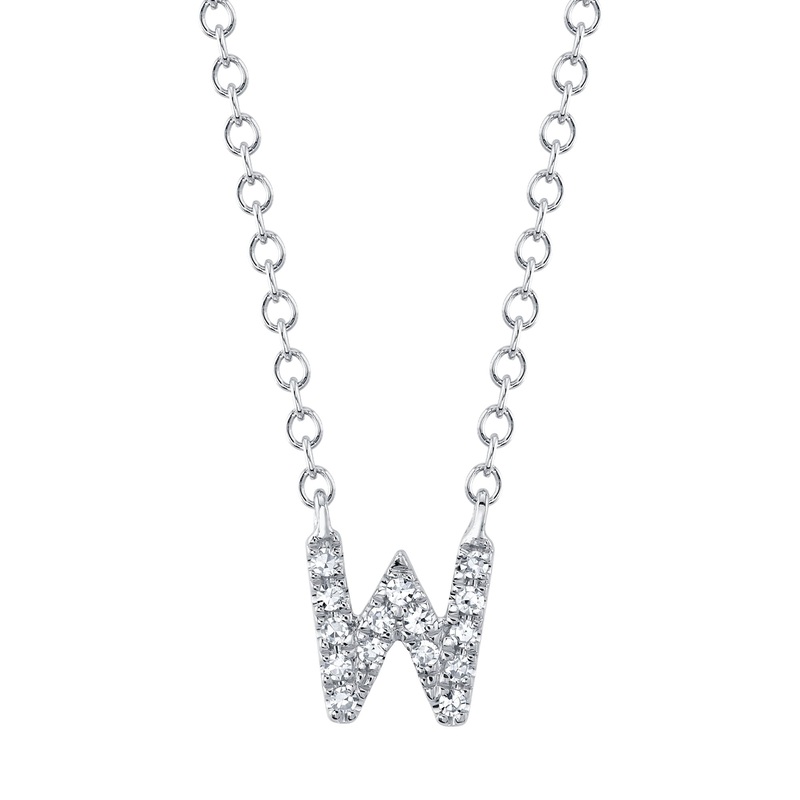 Shy Creation Diamond Necklace - Initial W