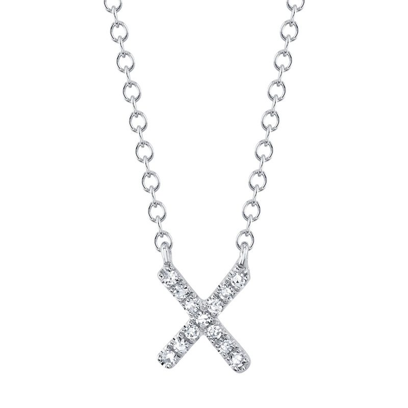 Shy Creation Diamond Necklace - Initial X