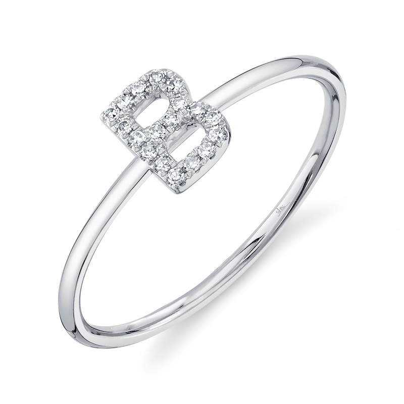 Shy Creation Diamond Ring - Initial B
