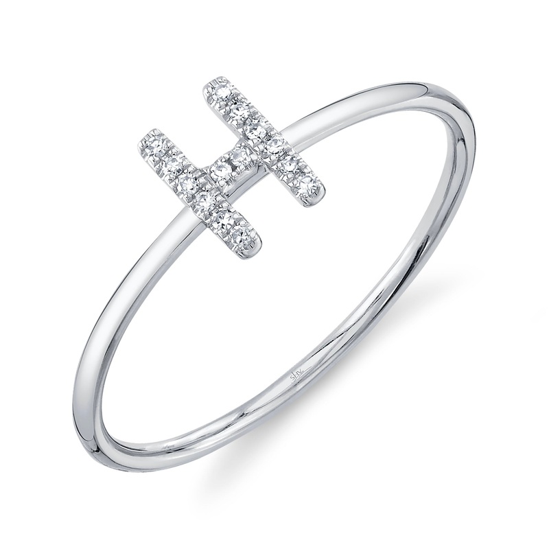 Shy Creation Diamond Ring - Initial H