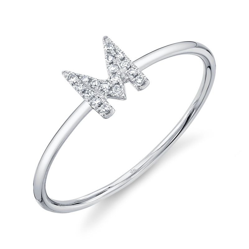 Shy Creation Diamond Ring - Initial M