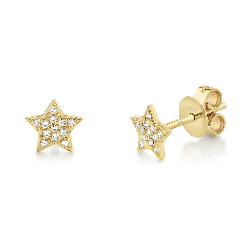 Shy Creation Diamond Star Stud Earrings