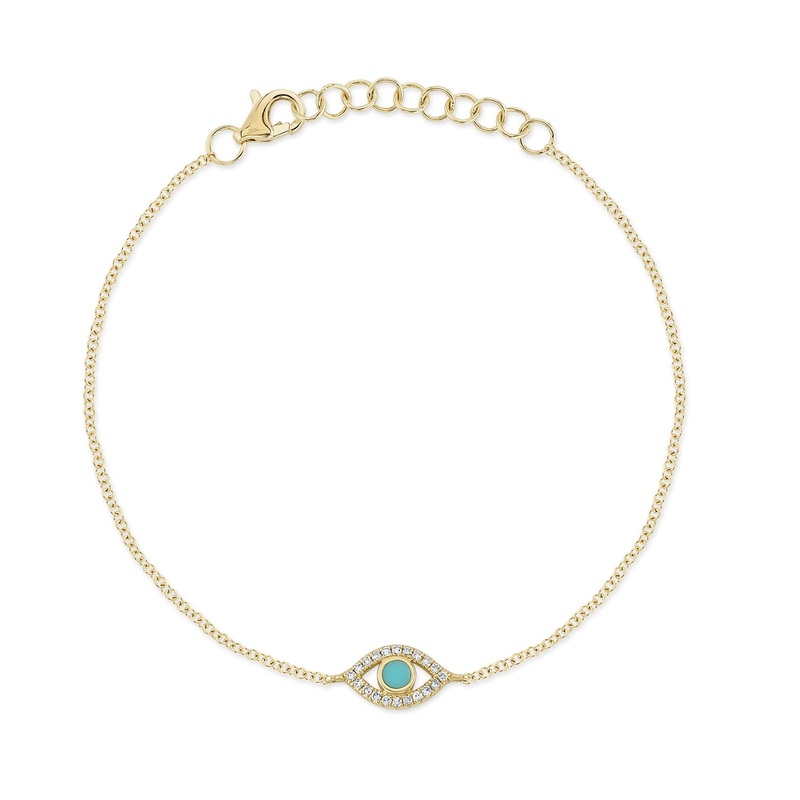 Shy Creation Diamond & Turquoise Eye Bracelet