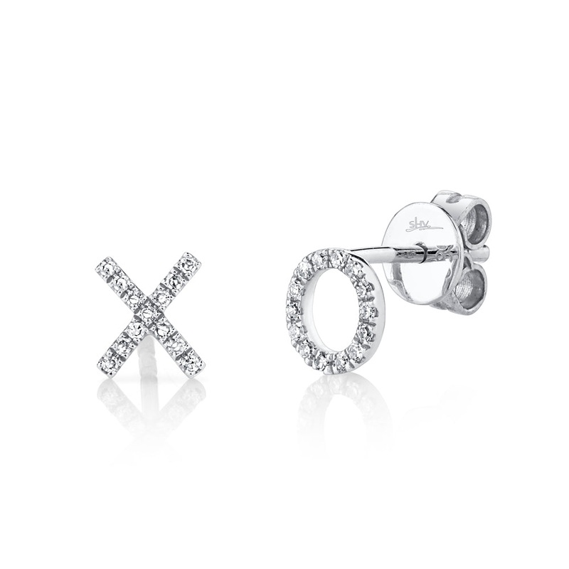 Shy Creation Diamond Xo Stud Earrings