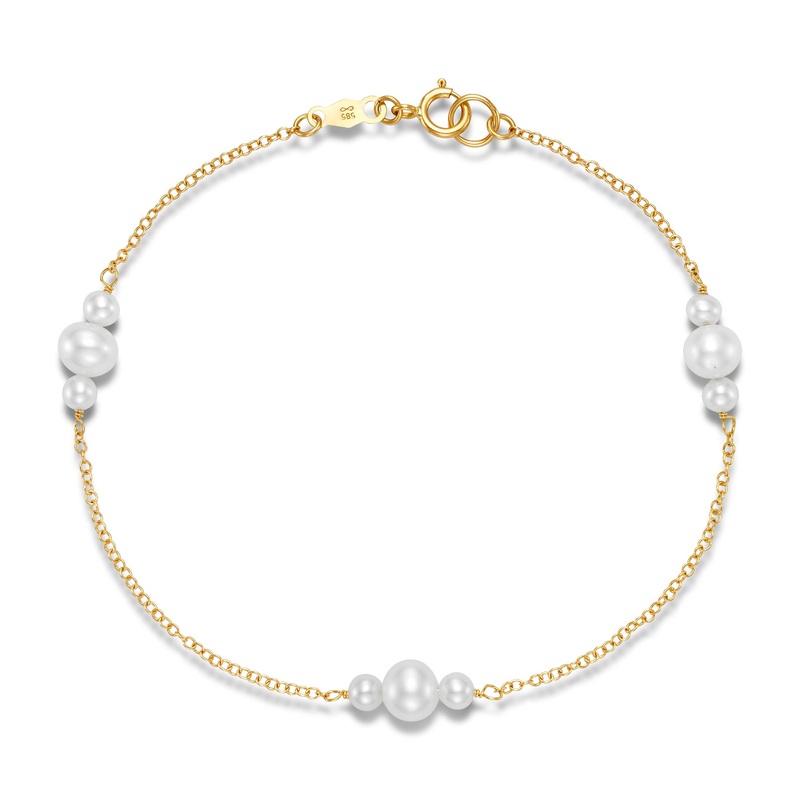 Three Pearl Station Bracelet