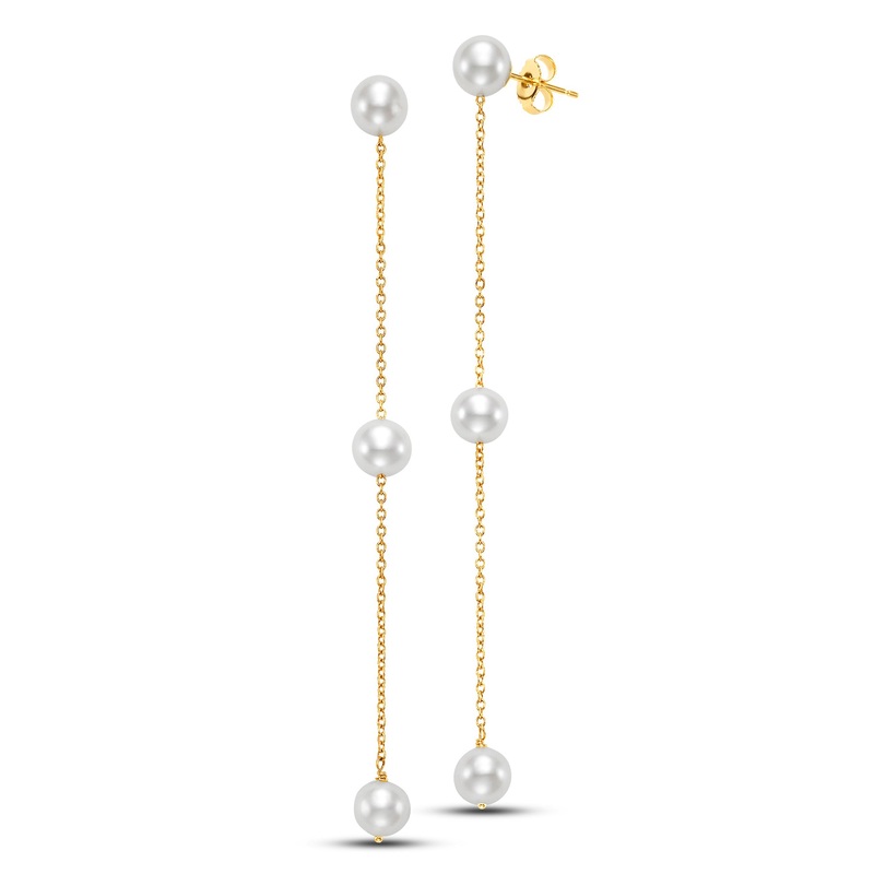 Tin Cup Pearl Drop Earrings