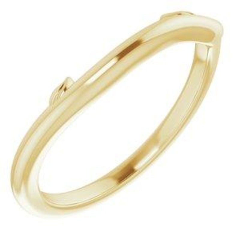 14K Yellow Band for 7x5 mm Oval Ring