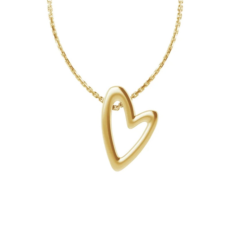 14k Yellow Gold Heart Necklace
